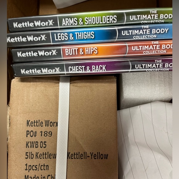 NWT Kettleworx workout set with 6 DVDs and 5lb kettlebell - Picture 2 of 3